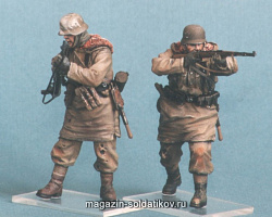 Сборная миниатюра из смолы Т 35031 Немецкие пехотинцы СС №2, Харьков, зима 1943. Две фигуры. 1/35 Tank