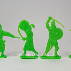 Солдатики из пластика Пешие половцы 54 мм (8 шт, зеленый цвет, в кор), Воины и битвы