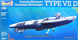 Сборная модель из пластика RV 05107 Подводная лодка U-Boot Typ VII D, немецкая (1/350), Revell