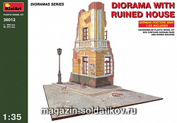 Сборная модель из пластика Диорама с разрушенным домом MiniArt (1/35)