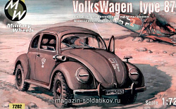 Сборная модель из пластика Немецкий штабной автомобиль Volkswagen тип 87 MW Military Wheels (1/72)