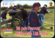 Солдатики из пластика 30 pdr Parrott Rifle with US crew (1/72) Strelets - фото