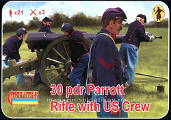 Солдатики из пластика 30 pdr Parrott Rifle with US crew (1/72) Strelets
