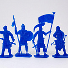 Солдатики из пластика Пешие половцы 54 мм (8 шт, синий цвет, в кор), Воины и битвы
