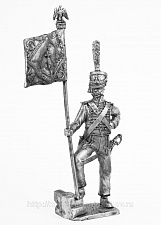 Миниатюра из олова 756 РТ Знаменосец гвардейских моряков Наполеона 1812 год, 54 мм, Ратник - фото