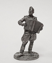 Миниатюра из металла WW2-18 Лейтенант Красной Армии с аккордеоном, 1943-45 гг. EK Castings - фото