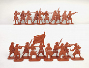 Солдатики из пластика Игровой состав набора: Пехота армии Петра I (8+12 шт, терракот) 52 мм, Солдатики ЛАД - фото