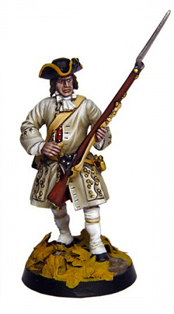 Сборная миниатюра из металла Мушкетер. Пикардийский полк. Франция. 1709 г (40 мм) Драбант