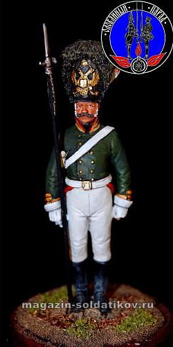 Сборная миниатюра из металла Фельдфебель лейб-гвардии 1804 г, 1:30, Оловянный парад
