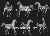 Сборная миниатюра из смолы Лошадь №20, 75 мм Chronos Miniatures - фото