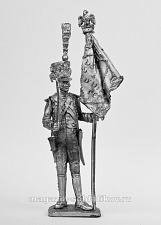 Миниатюра из олова 436 РТ Знаменосец французской линейной пехоты 1812 г, 54 мм, Ратник - фото