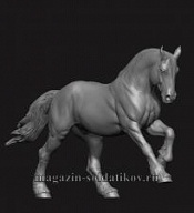Сборная миниатюра из смолы Лошадь №23, 54 мм, Chronos miniatures - фото