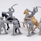 Солдатики из пластика Confederates infantry plus cavalry w/horses 8 figures (gray) 1:32, Timpo