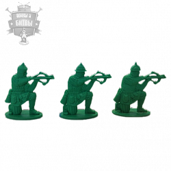 Солдатики из пластика Арбалетчики (3 шт, цвет - зеленый, б/к), Воины и битвы