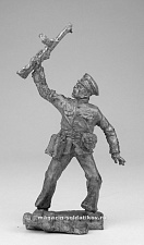 Миниатюра из олова Советский морской пехотинец - командир (черный бушлат),1941-1945 гг., 54мм, Три богатыря - фото