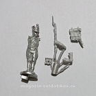 Сборная миниатюра из металла Фузилер заряжающий, в кивере («открыть полку») Франция, 1807-1812 гг, 28 мм, Аванпост