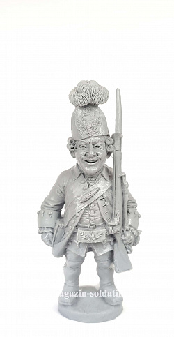 Сборная миниатюра из смолы Полк веселых человечков. Гренадер, 1760 г., 75 мм, Баталия миниатюра