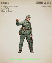 Сборная миниатюра из смолы CR 48014 Немецкий солдат, Вторая мировая война 1:48, Corsar Rex - фото
