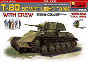 Сборная модель из пластика Советский легкий танк Т-80 с экипажем, специальная версия MiniArt (1/35) - фото