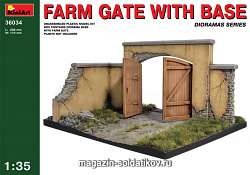 Сборная модель из пластика Ворота фермы с основанием MiniArt (1/35)