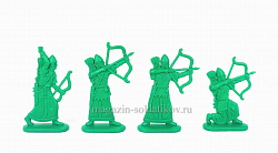Солдатики из пластика Сирийские лучники, римские вспомагательные войска. (4 шт, зеленый), Солдатики ЛАД