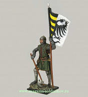 Миниатюра в росписи Немецкий пехотинец, XIV век , 54 мм - фото
