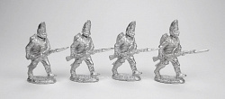 Сборные фигуры из металла Павловские фузелеры в атаке 1812 г. (набор из 4 шт), 28 мм STP-miniatures