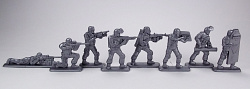 Солдатики из пластика СОБР, набор из 8 фигур (серебряный) 1:32, ИТАЛМАС