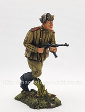 Миниатюра в росписи Ефрейтор РККА с автоматом Судаева, 54 мм - фото