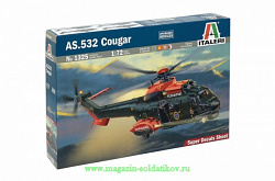 Сборная модель из пластика ИТ Вертолет AS532 Cougar (1/72) Italeri
