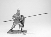 Миниатюра из металла Русский копейщик Большого полка со щитом, мечом и топором, 54 мм, Магазин Солдатики - фото