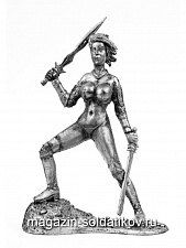 Миниатюра из олова 843 РТ Девушка с саблями, 54 мм, Ратник - фото