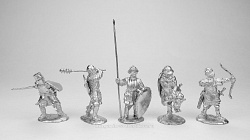 Сборные фигуры из металла Средние века, набор №5 (5 фигур) 28 мм, Figures from Leon