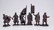 Солдатики из металла Крестовые походы. Командная группа (бронза) 6 шт, 40 мм, Солдатики Публия - фото