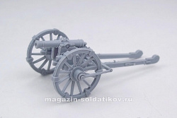 Сборная миниатюра из смолы Трехфунтовая пушка 1704-10 г, Россия, 28 мм, Кордегардия (Москва)