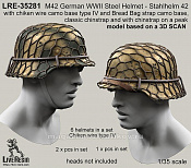 Аксессуары из смолы Стальной немецкий шлем периода Второй Мировой войны M42 - Stahlhelm 42, 1:35, Live Resin - фото