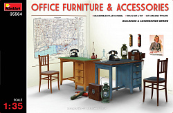 Сборная модель из пластика Набор офисной мебели и аксессуары MiniArt (1/35)