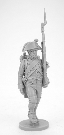 Сборная миниатюра из смолы Фузилёр идущий, в шляпе, на плечо. Франция, 1802-1806 гг, 28 мм, Аванпост