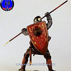 Сборная миниатюра из металла Пеший тяжеловооруженный копейщик 1242 г, 1:30, Оловянный парад