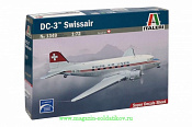 Сборная модель из пластика ИТ Самолет DC-3 Swissair (1/72) Italeri - фото