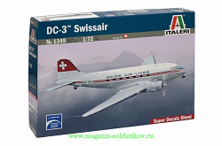 Сборная модель из пластика ИТ Самолет DC-3 Swissair (1/72) Italeri