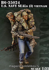 Сборная миниатюра из смолы US NavySEALs (3), (1/35), Bravo 6 - фото