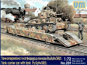 Сборная модель из пластика Железнодорожная платформа с танком Pz.Kpfw 38(t) UM (1:72) - фото