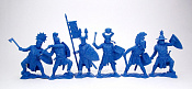 Солдатики из мягкого резиноподобного пластика Германские рыцари - 2 (миннезингеры) синий цвет, н 6 шт, 1:32, Солдатики Публия - фото