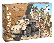 Сборная модель из пластика Autoblinda AB 41 with Bersaglieri El Alamein (1/35) Italeri - фото