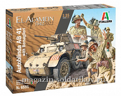 Сборная модель из пластика Autoblinda AB 41 with Bersaglieri El Alamein (1/35) Italeri