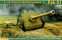 Сборная модель из пластика Pak.41 Немецкая 75мм противотанковая пушка АСЕ (1/72)