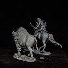 Сборная миниатюра из смолы Охота на бизона. 54 мм, Altores Studio