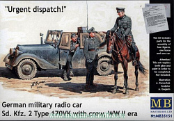 Сборные фигуры из пластика «Срочное донесение» Немецкий военный радио-автомобиль (1/35) Master Box