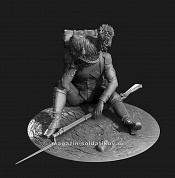 Сборная фигура из металла Раненый гренадер Французской Императорской гвардии,1808-15 гг.54 мм, Chronos miniatures - фото